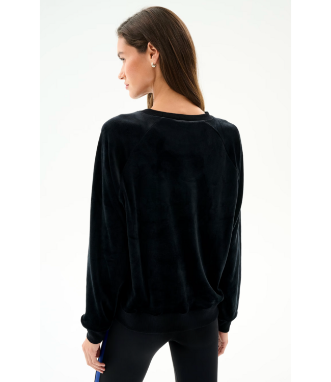 Joy Velour Crewneck- Black