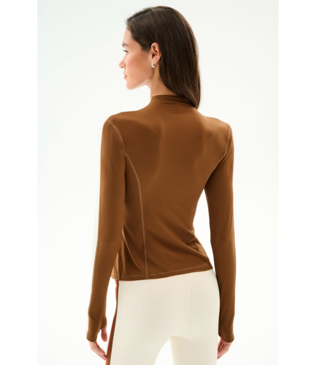 Isabelle Airweight Lite Mock Neck- Toffee/Creme
