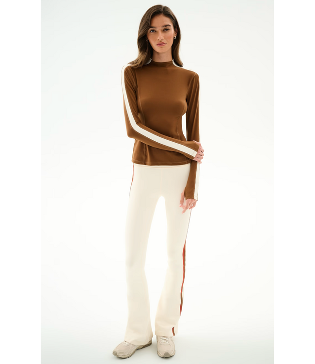 Isabelle Airweight Lite Mock Neck- Toffee/Creme