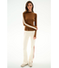 Isabelle Airweight Lite Mock Neck- Toffee/Creme
