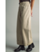 Wide Cuffed Vintage Wash Denim Pants- Beige