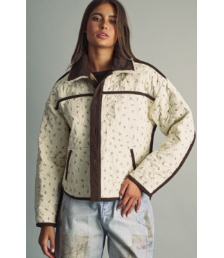 Floral Quilt Jacket- Mocha