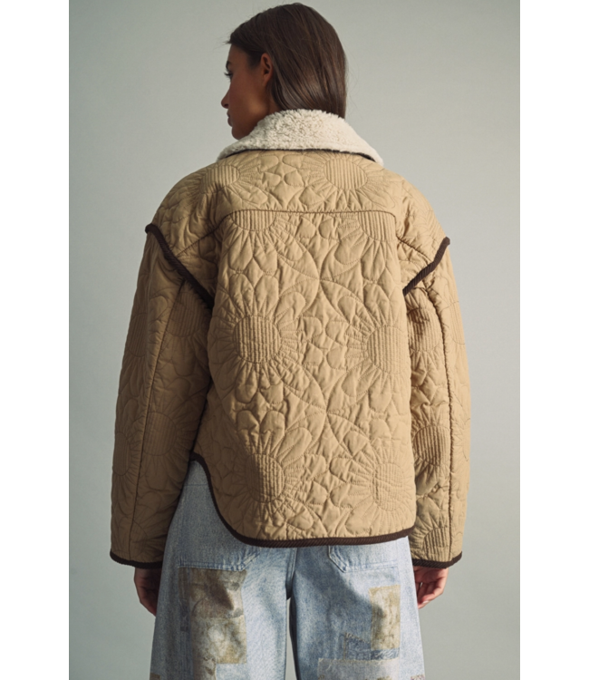 Floral Quilt Jacket- Mocha