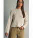 Roll Hemming Long Sleeve Sweater Top- White Tea