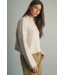 Roll Hemming Long Sleeve Sweater Top- White Tea