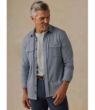 Faherty Brand Legend Sweater Shirt- Navy Cream Pincheck