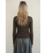 Slim Fit Turtle Neck Top- Brown Ash