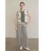 Paisley Quilted Vest- Khaki/White