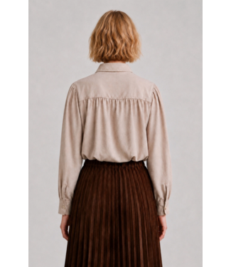 Bubble Hem Pleated Sleeve Jacket- Sand