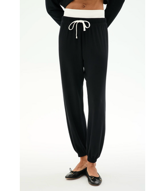 Splits59 Andie Dual Waist Sweatpant- Black/White