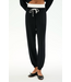 Andie Dual Waist Sweatpant- Black/White