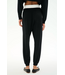 Andie Dual Waist Sweatpant- Black/White