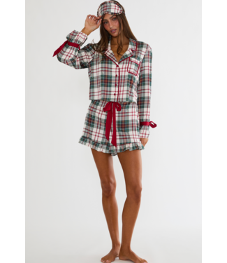 Beach Riot Eye Mask- Frosted Pine Plaid