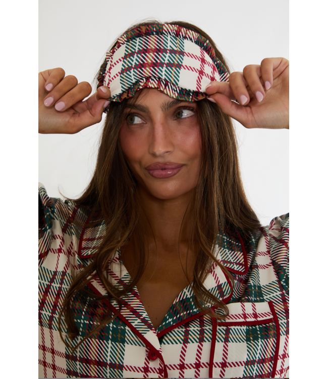 Eye Mask- Frosted Pine Plaid