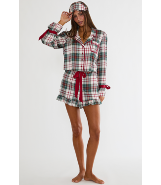 Beach Riot Aurora & Luna PJ Set- Frosted Pine Plaid