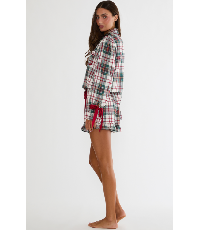 Aurora & Luna PJ Set- Frosted Pine Plaid