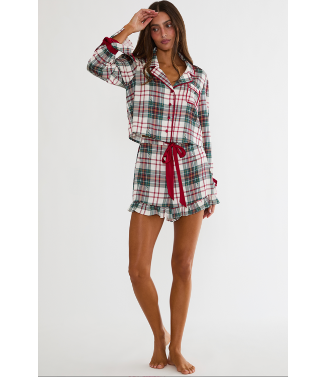 Aurora & Luna PJ Set- Frosted Pine Plaid