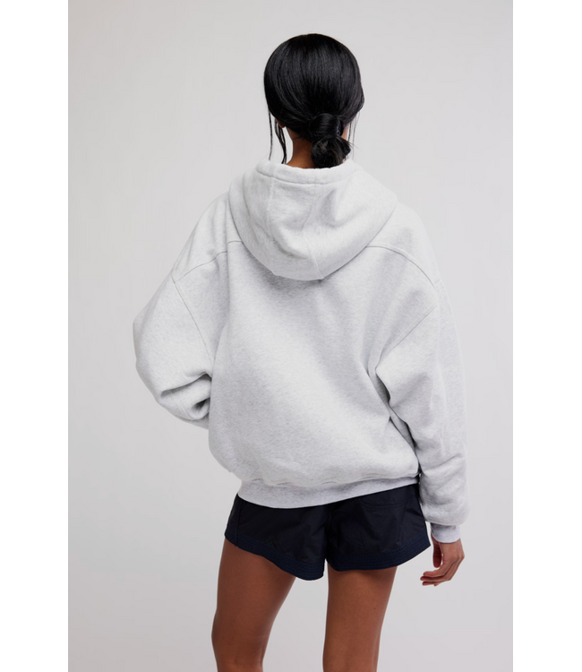 Final Call Zip Up- White Heather Grey