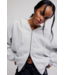 Final Call Zip Up- White Heather Grey