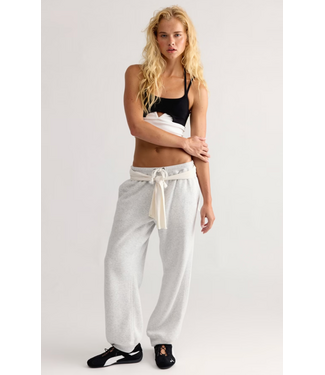 Free People Final Call Jogger- White Heather Grey