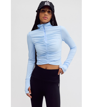 Free People Solid Tempo Half Zip- Peri Blue