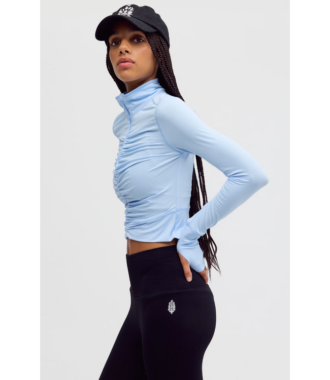 Solid Tempo Half Zip- Peri Blue