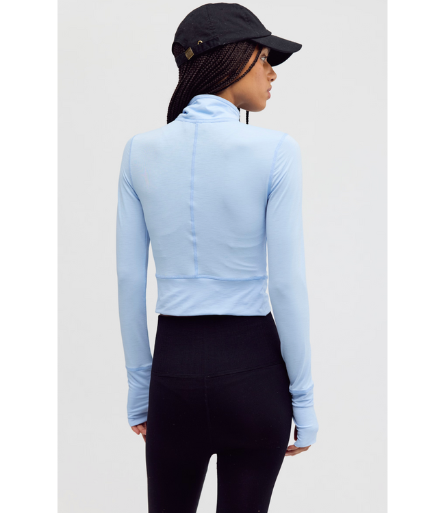 Solid Tempo Half Zip- Peri Blue