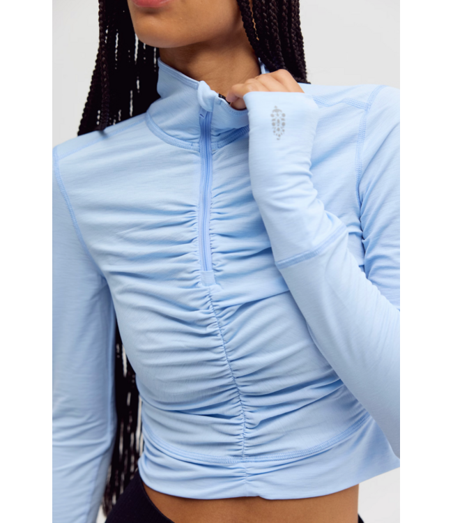 Solid Tempo Half Zip- Peri Blue