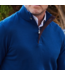 Torino Quarter Zip- Navy with Brown Trim