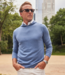 Cashmere Touch Australian Merino Hoodie- Blue
