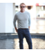 Montecito Textured Crew Neck- Light Grey