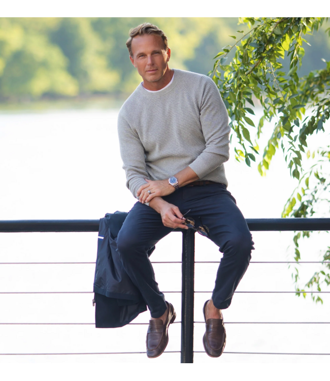 Montecito Textured Crew Neck- Light Grey