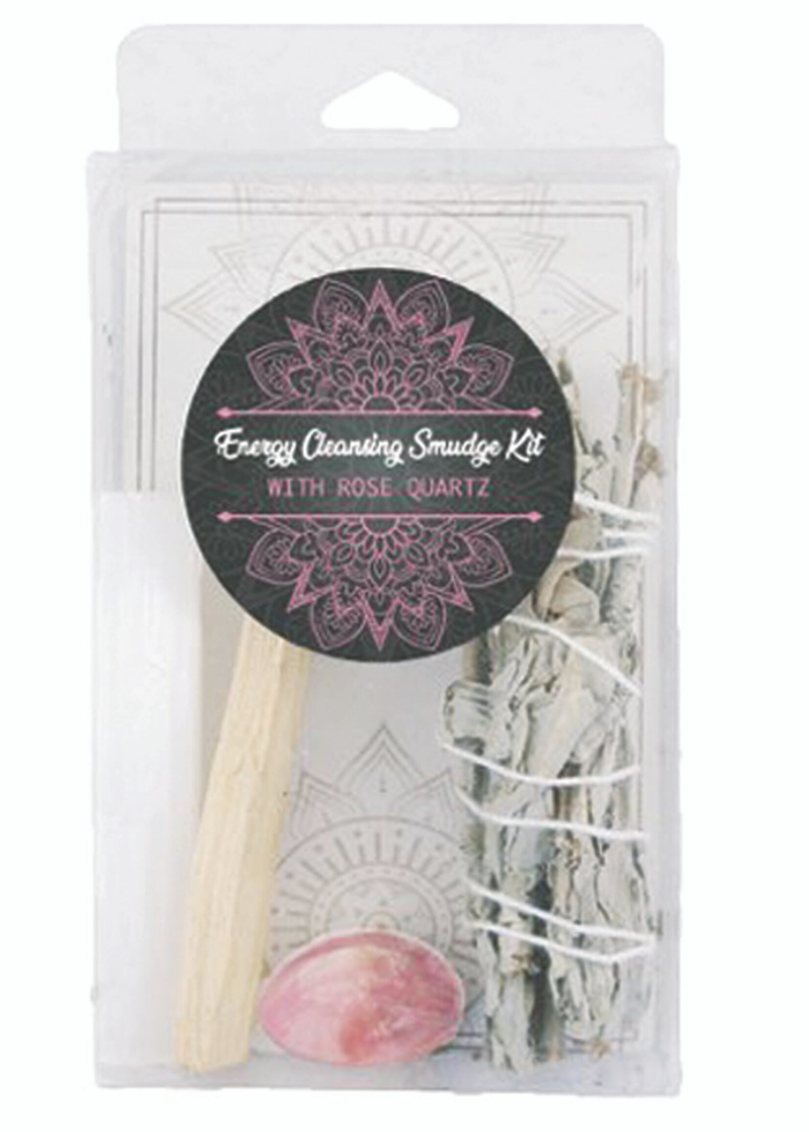 Energy Cleansing Smudge Kit with Rose Quartz