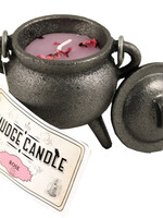 Cast Iron Cauldron with Rose Smudge Candle 4'