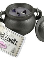 Cast Iron Cauldron with  Lavender Smudge Candle  4"