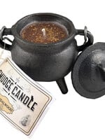 Cast Iron Cauldron with Sandalwood Smudge Candle  4'
