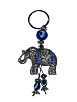 Evil Eye Metal Elephant Keychain