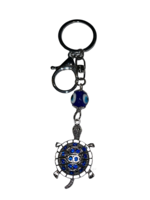 Evil Eye Metal Turtle Keychain