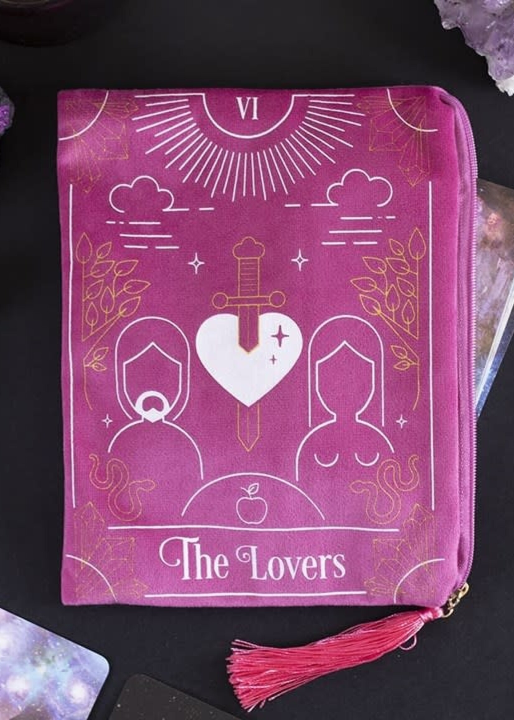 LOVERS TAROT CARD ZIPPERED BAG