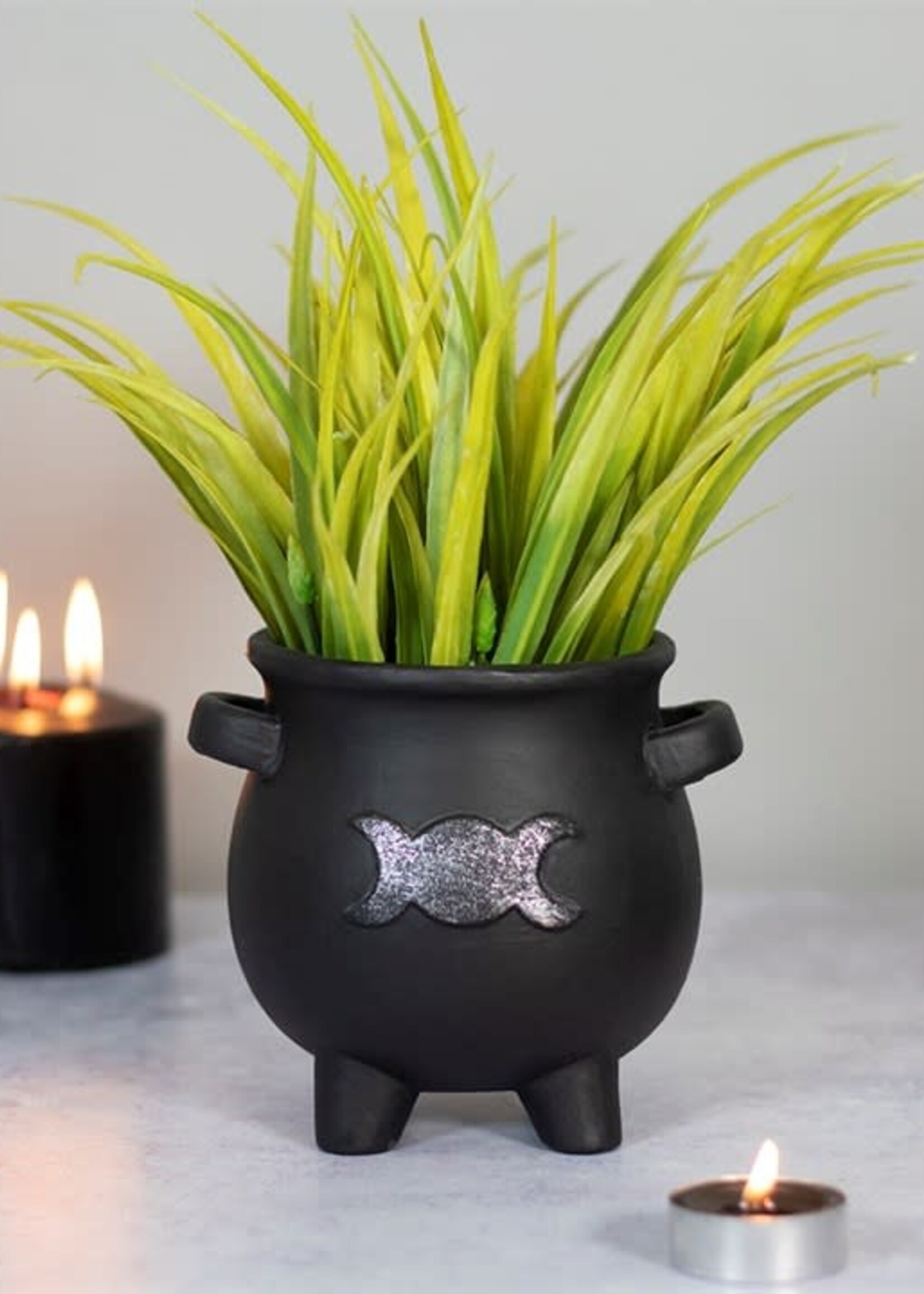 Terracotta Triple Moon Cauldron Plant Pot