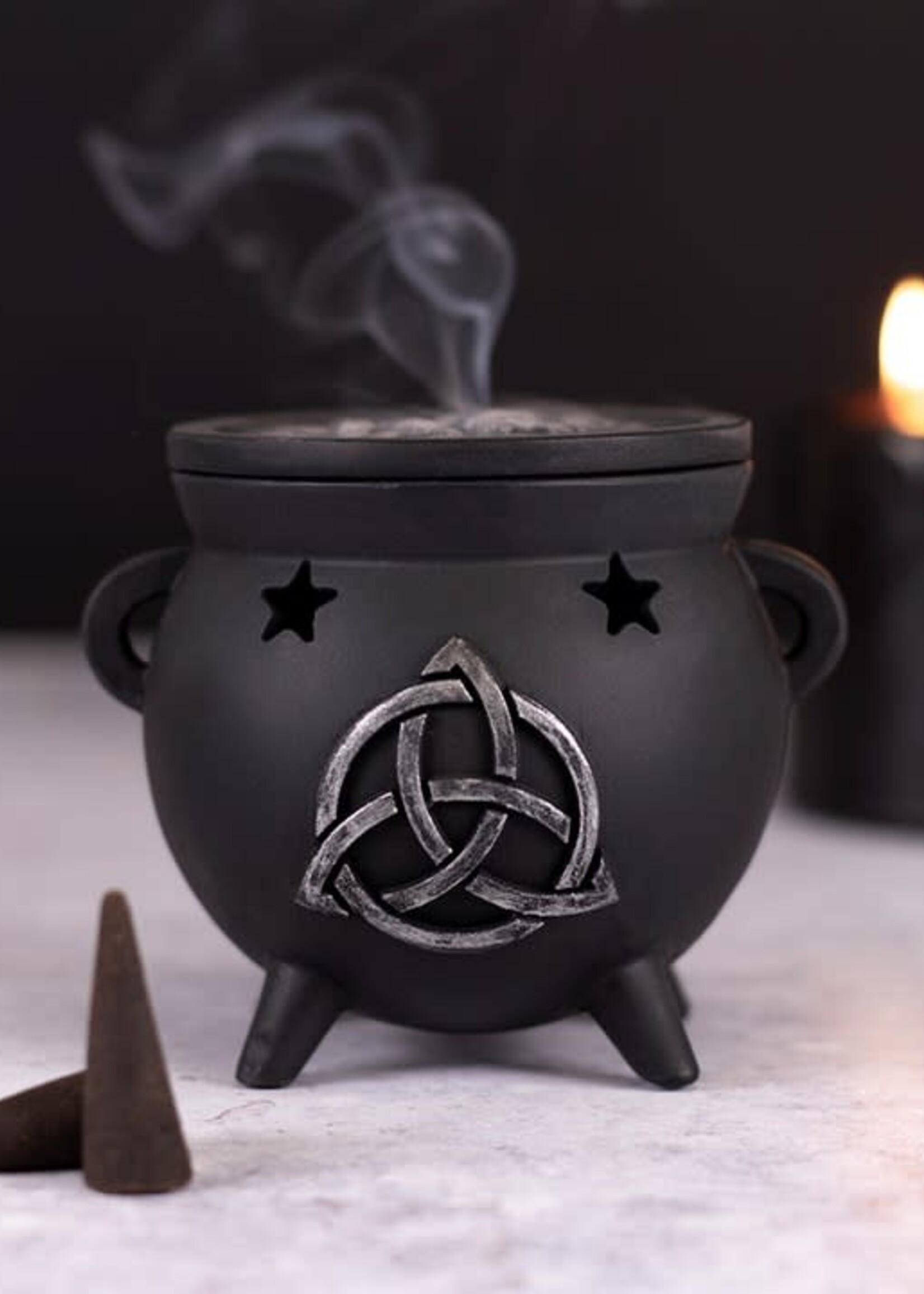 Triquetra Cauldron Incense Cone Holder