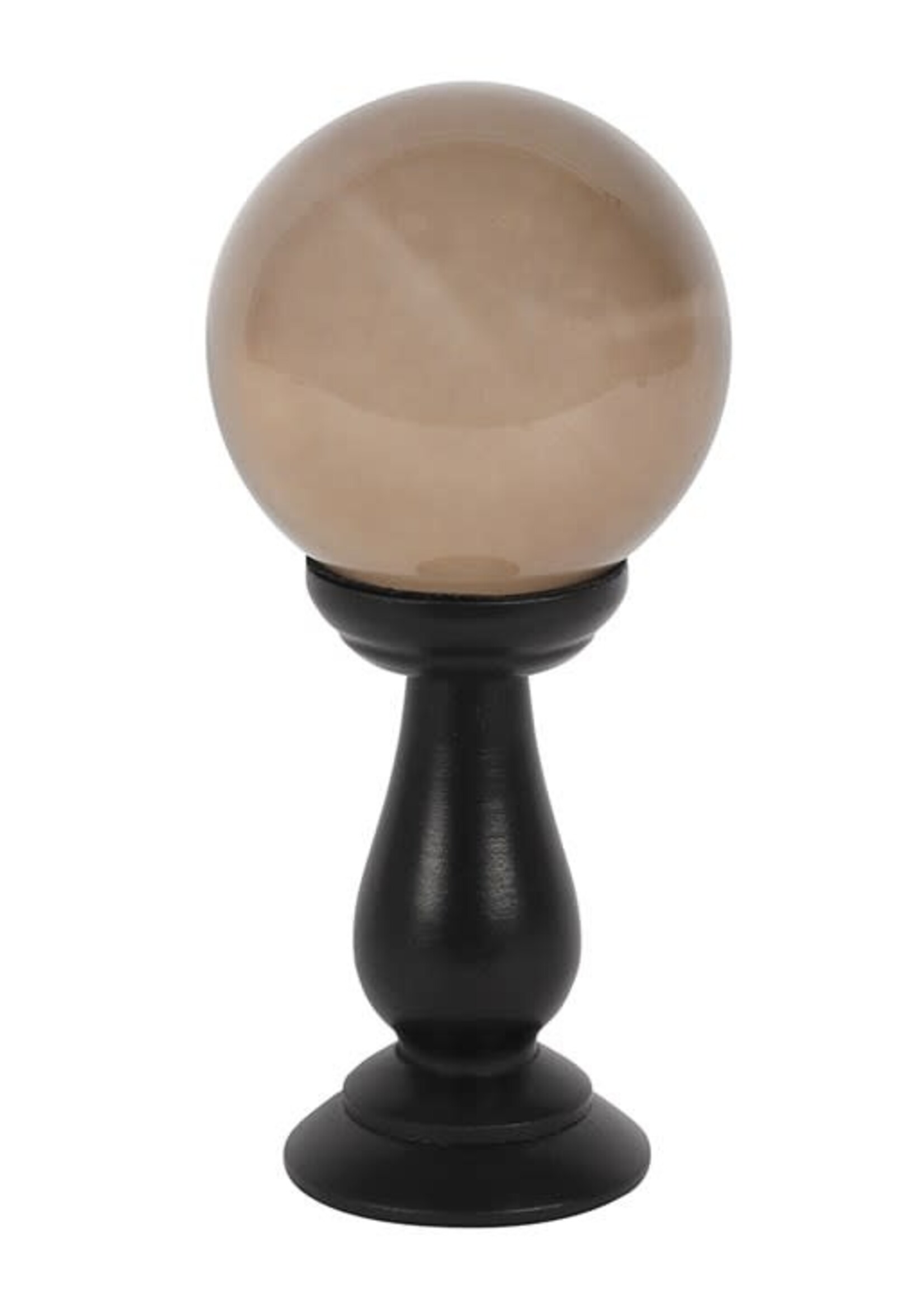 Small Smoke Grey Crystal Ball On Stand