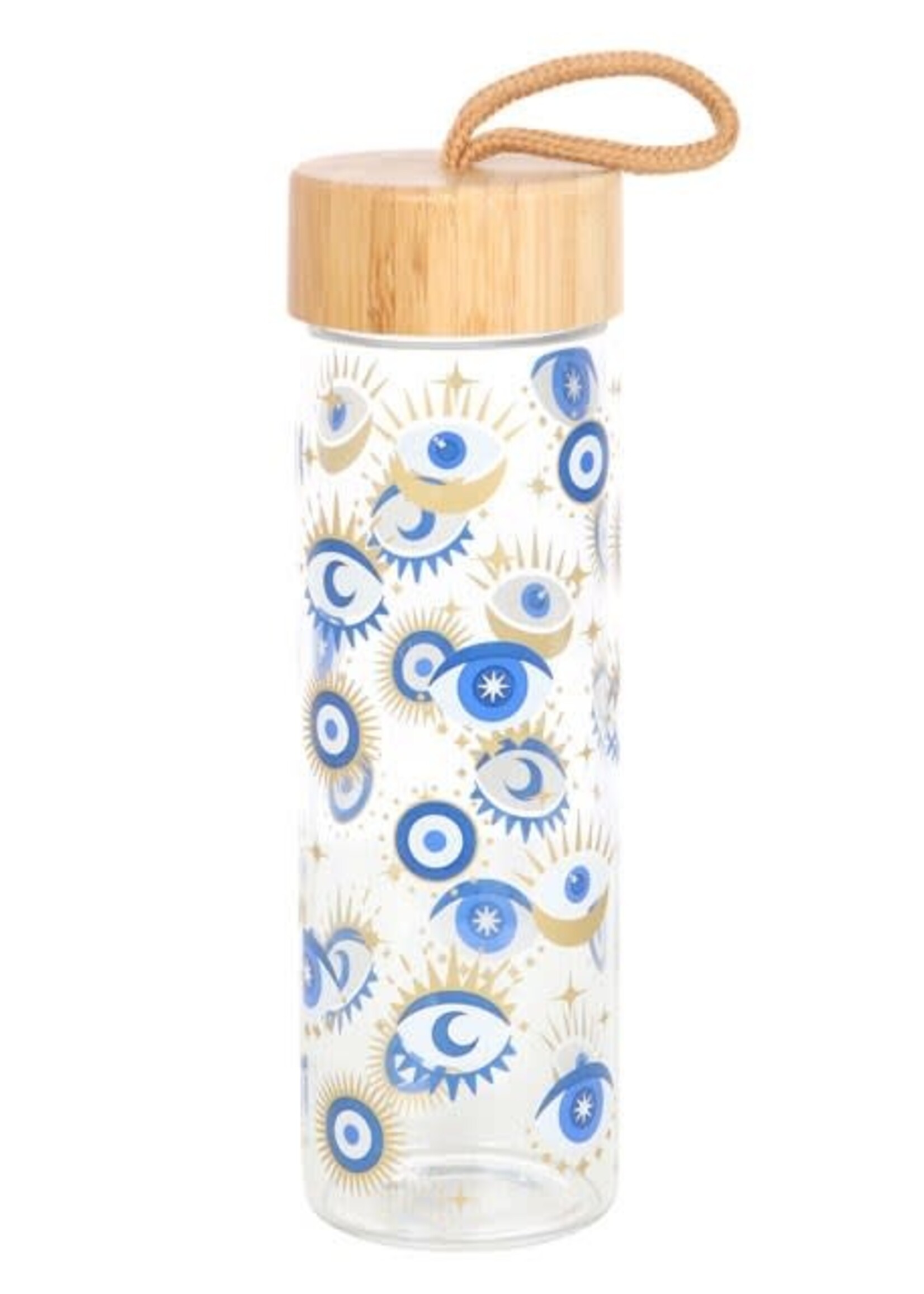 Evil Eye Reusable Glass Water Bottle