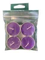 Purple Unscented tea light candles - 4 count