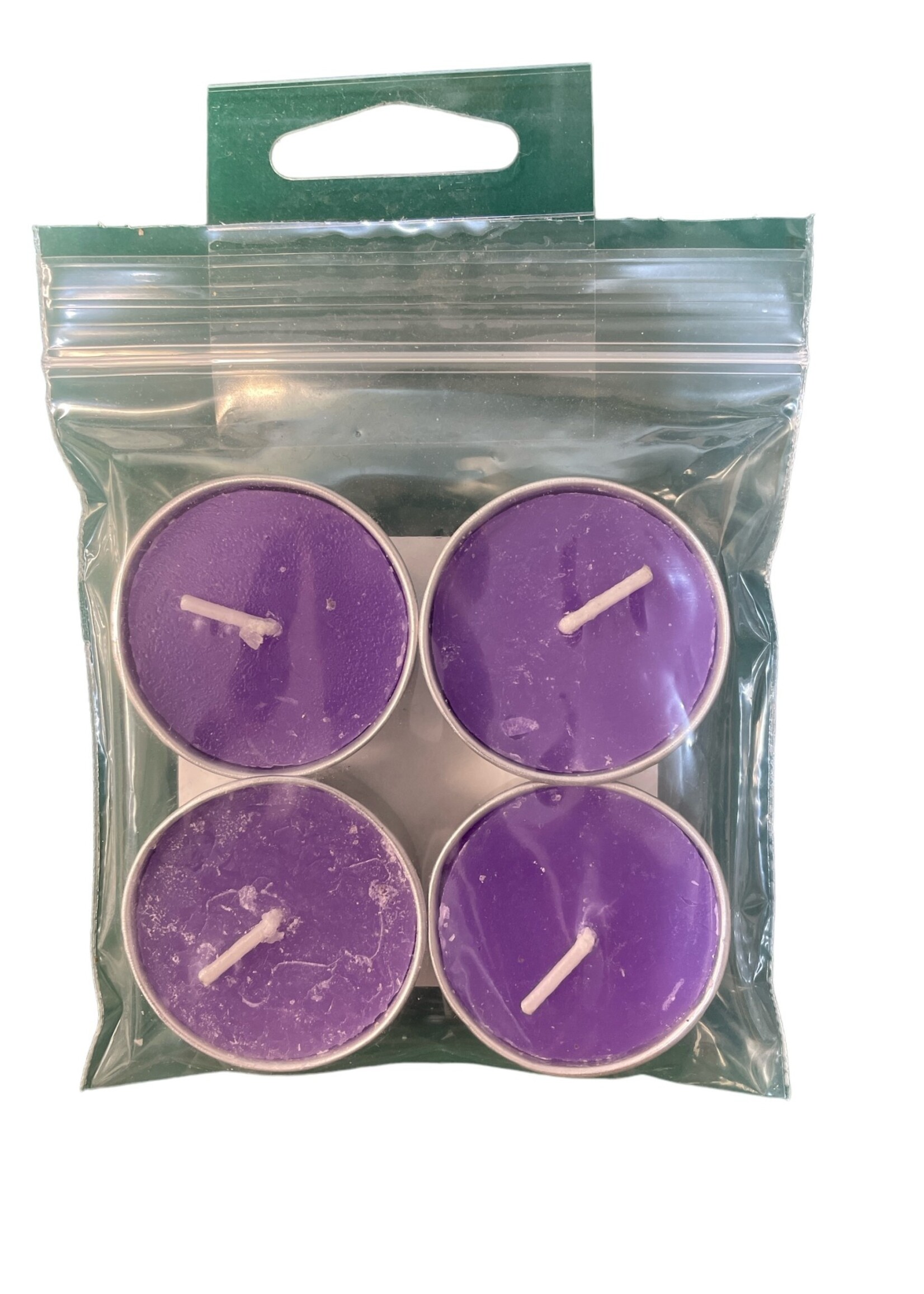 Purple Unscented tea light candles - 4 count