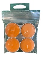 Orange Unscented tea light candles - 4 count