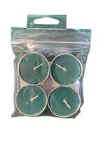 Green Unscented tea light candles - 4 count