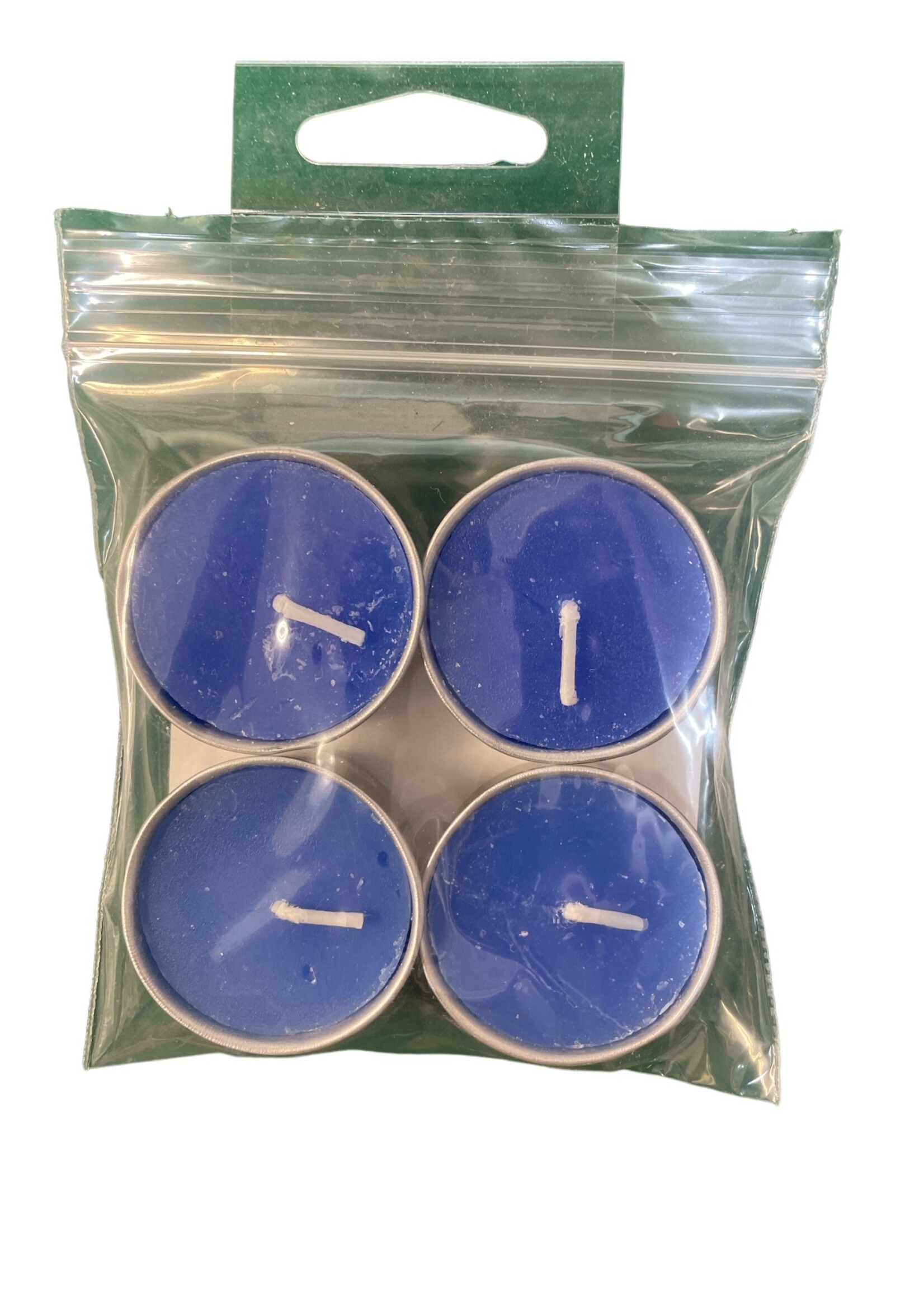 Blue Unscented tea light candles - 4 count