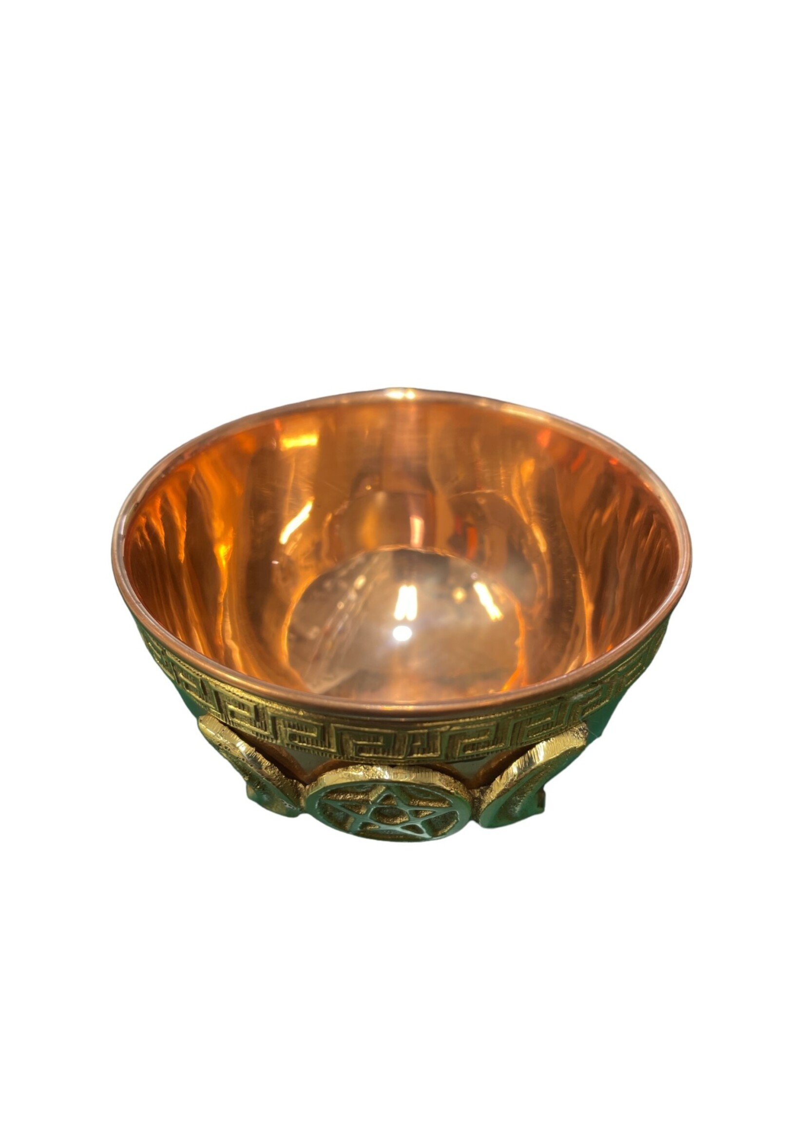 Triple Moon Pentacle  Offering Bowl Copper