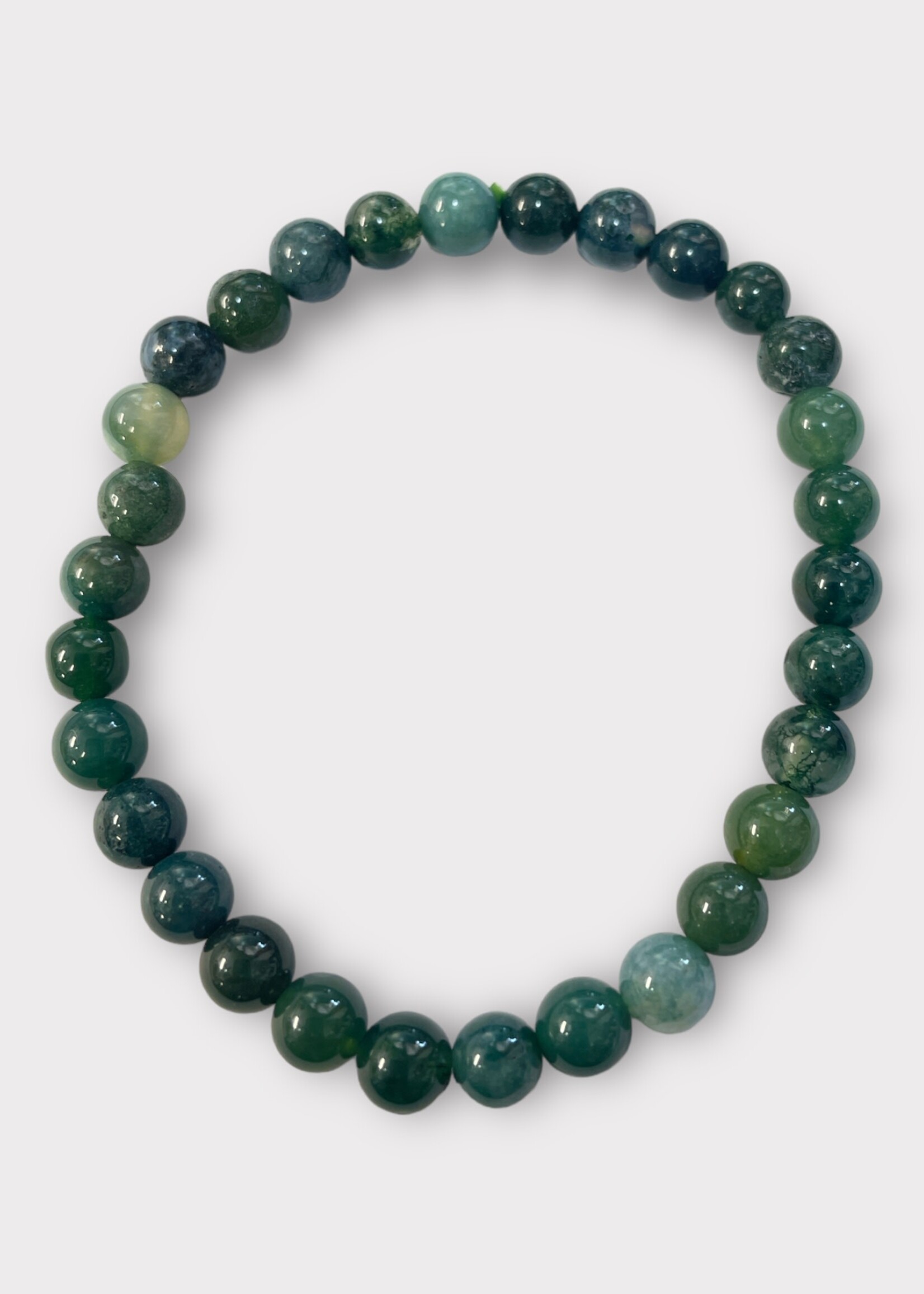 Moss Agate Bracelet 6 mm